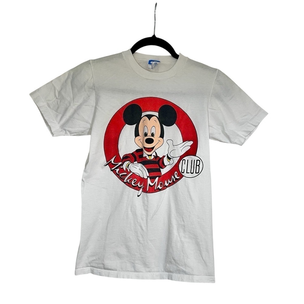 Vintage Mickey Mouse Club 80s Single Stitch White T-Shirt Size Small